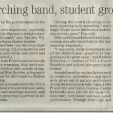 Daily Bruin article about the Band's participation in the Homecoming Parade,  November 1, 2004 