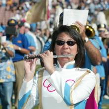 Michelle (Chan) Free in her Olympic All American Band uniform