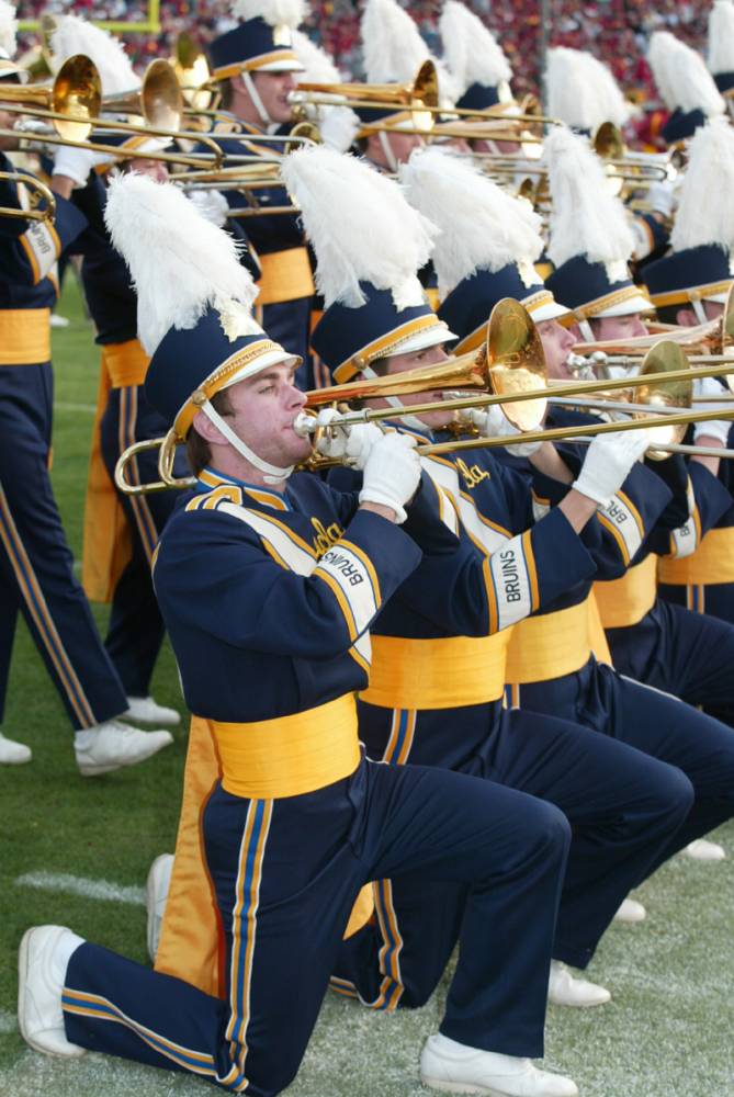 Trombones at the end of "The Right Stuff," USC game, December 4, 2004