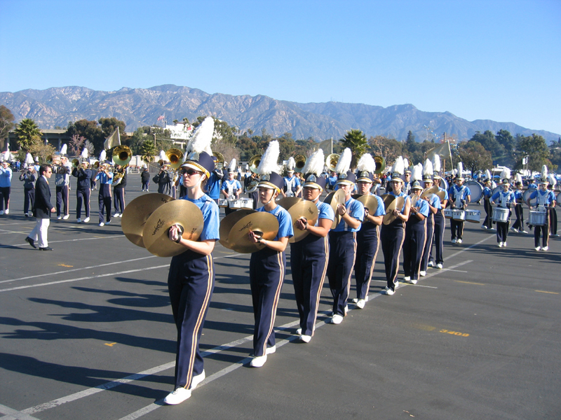 Cymbals at rehearsal, USC game, December 4, 2004