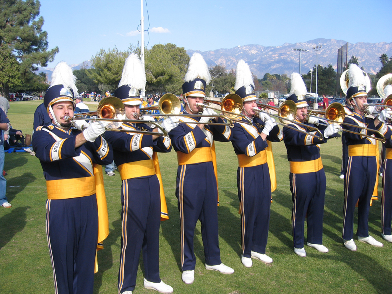 Trombones at Chancellor's Tent, USC game, December 4, 2004