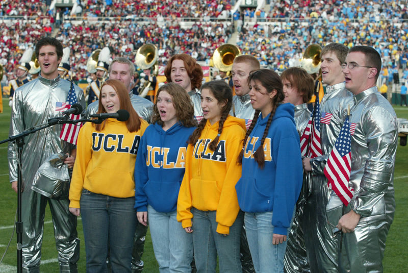 The Astronauts and friends singing "The Mighty Bruins," USC game, December 4, 2004