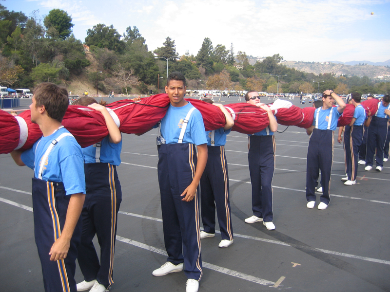 Carrying the flag, rehearsal