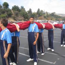 Carrying the flag, rehearsal