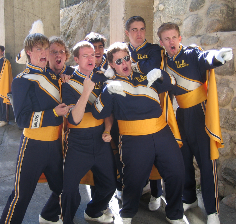 The sight of the WSU football team emerging from their locker room enrages this group of band members