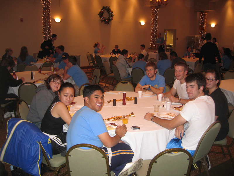 Band members at breakfast, Sun Bowl 2005