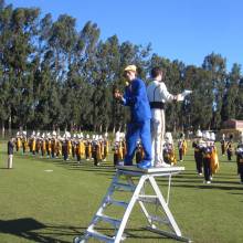 Drum Major Dan Thomson and Chris Smith at rehearsal, December 3, 2005