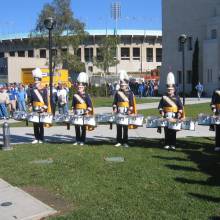 Tenor drums warming up at USC, December 3, 2005