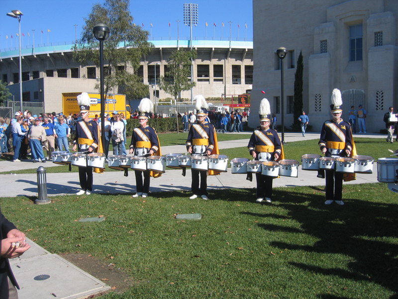 Tenor drums warming up at USC, December 3, 2005