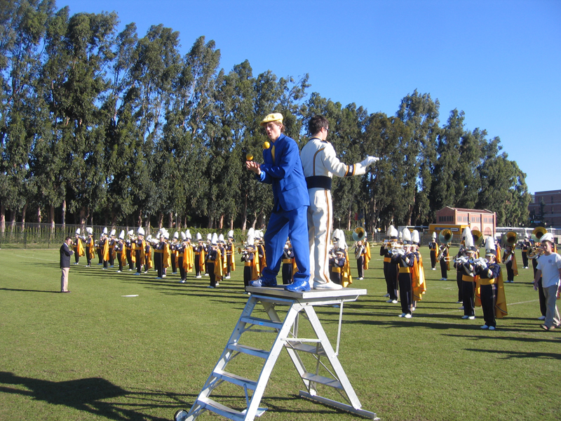 Drum Major Dan Thomson and Chris Smith at rehearsal, December 3, 2005