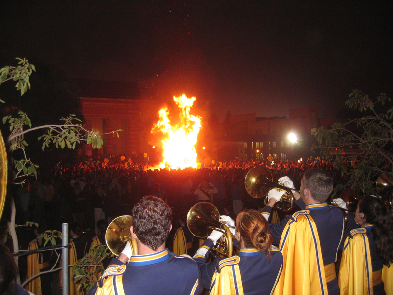 Horns at bonfire, 2005