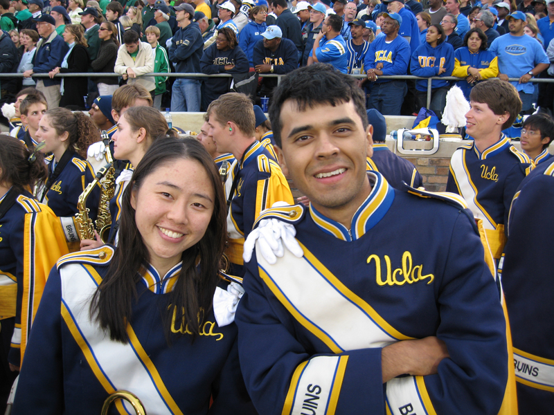 Trombones in stands, Notre Dame, October 21, 2006