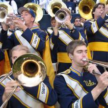 Trombones in stands at Notre Dame, October 21, 2006
