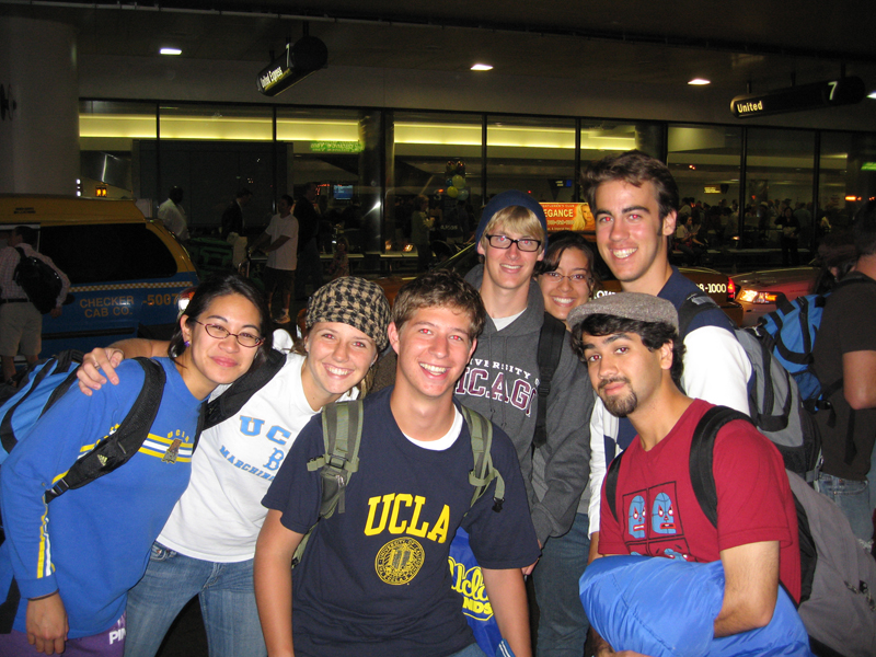 Tubas outside LAX, Notre Dame trip 2006