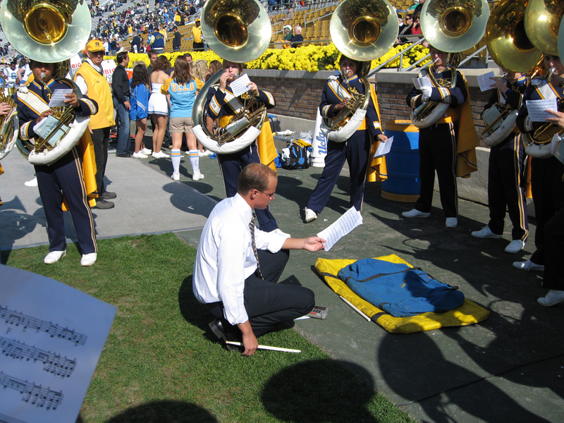 Tubas warming up, Notre Dame, October 21, 2006