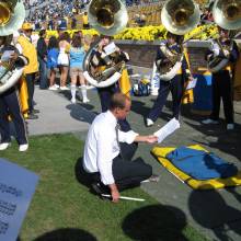 Tubas warming up, Notre Dame, October 21, 2006