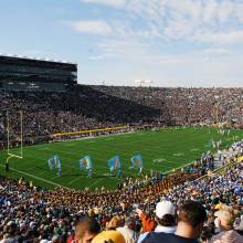 UCLA Band in corner of stadium, Notre Dame, October 21, 2006