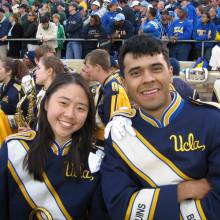 Trombones in stands, Notre Dame, October 21, 2006