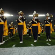 Trombones during "Strike Up the Band for UCLA," Stanford game, September 30, 2006