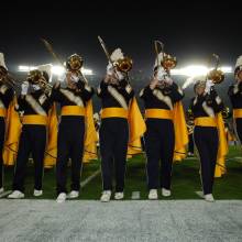 Trombones during "Strike Up the Band for UCLA," Stanford game, September 30, 2006