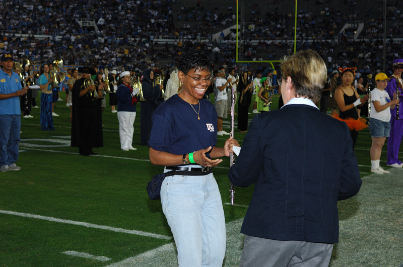 Sabrina McCoy shares the Distance Award for the Band Alumni Reunion by traveling from New Jersey for the event, Band Alumni Reunion, October 28, 2006