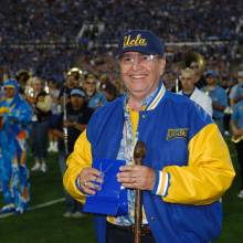 Drum Major Kim Strutt receives the Award for the Representative from the Earliest UCLA Class, Band Alumni Reunion 2006