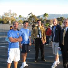 Band staff with High School director, Band Day 2007
