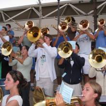 Horns and Trombones at IM Field steps, Band Camp 2007