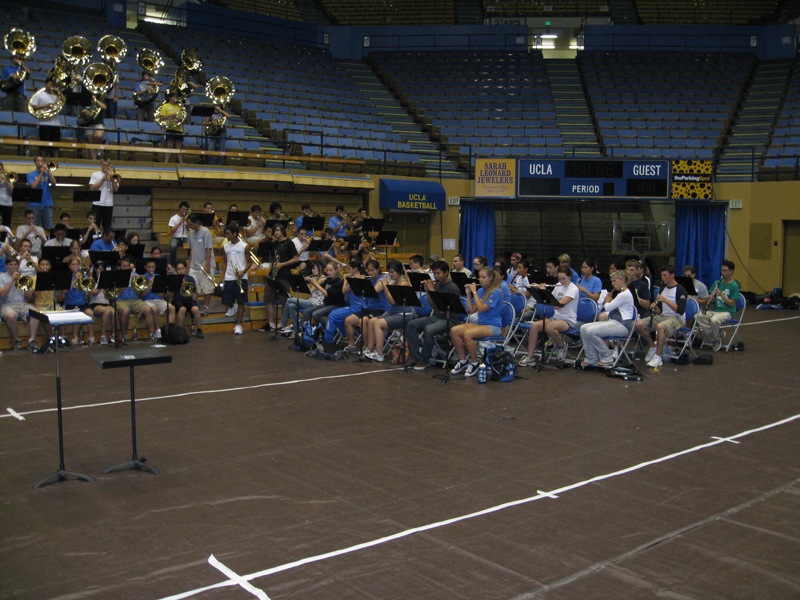 Rehearsal inside Pauley Pavilion, Band Camp 2007