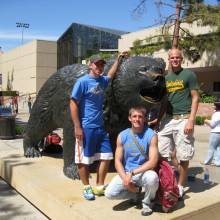 Band instructors at Bruin Statue, Band Camp 2007