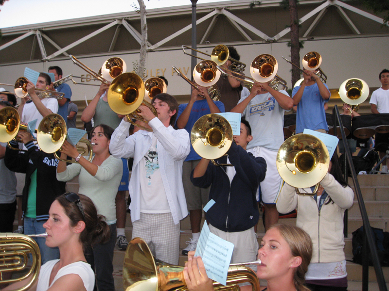 Horns and Trombones at IM Field steps, Band Camp 2007