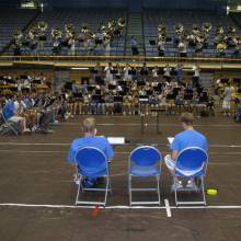 Rehearsal inside Pauley Pavilion, Band Camp 2007
