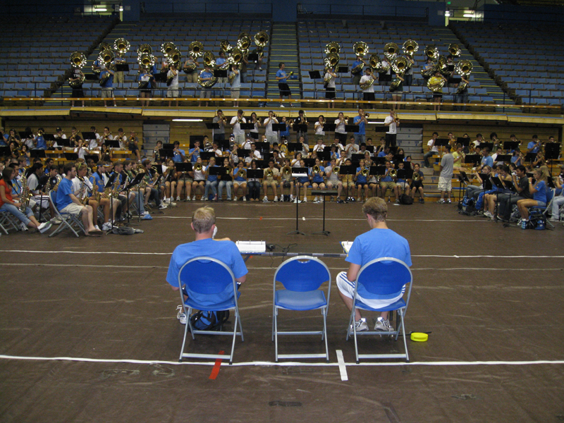 Rehearsal inside Pauley Pavilion, Band Camp 2007