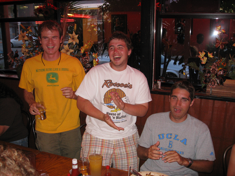 Sean, Eric, Paul at Roscoe's, Band Camp 2007