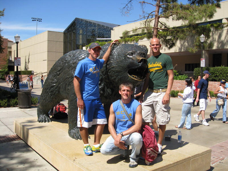 Band instructors at Bruin Statue, Band Camp 2007