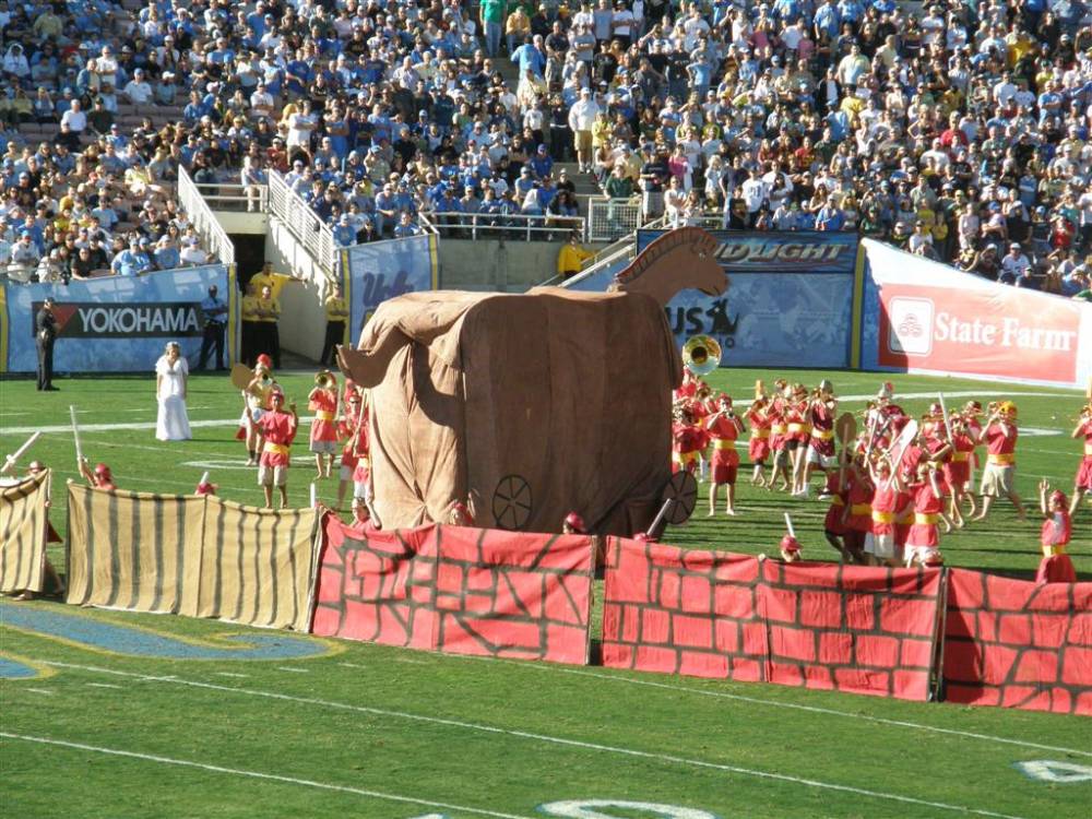 The Trojans accept their "gift," 2007 Downfall of Troy