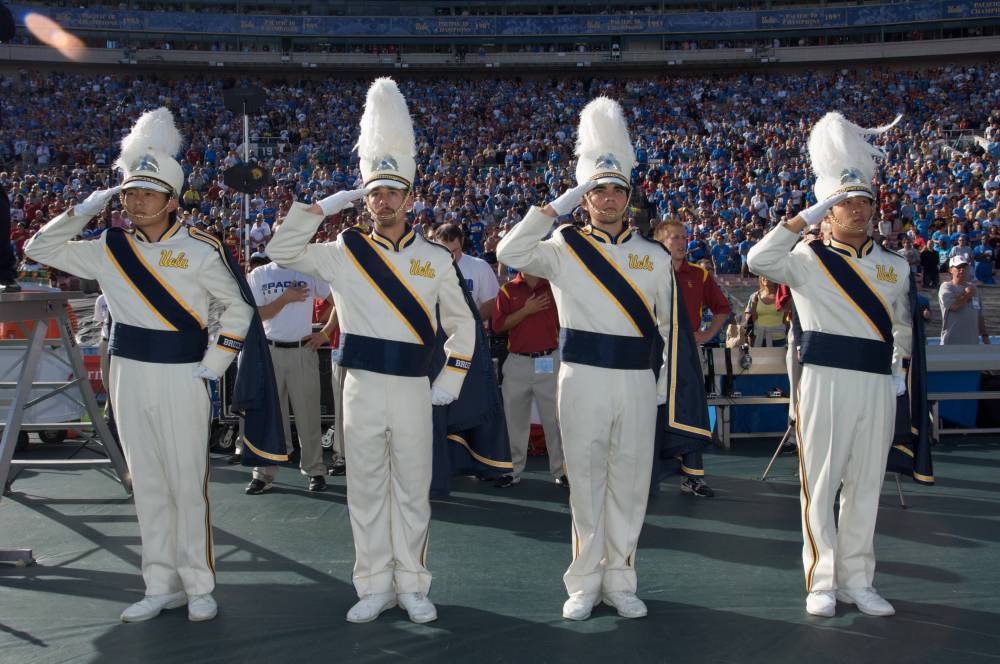 Drum Majors Andrew Ge, Kent Henerer, Keith Kupper, and David Cho