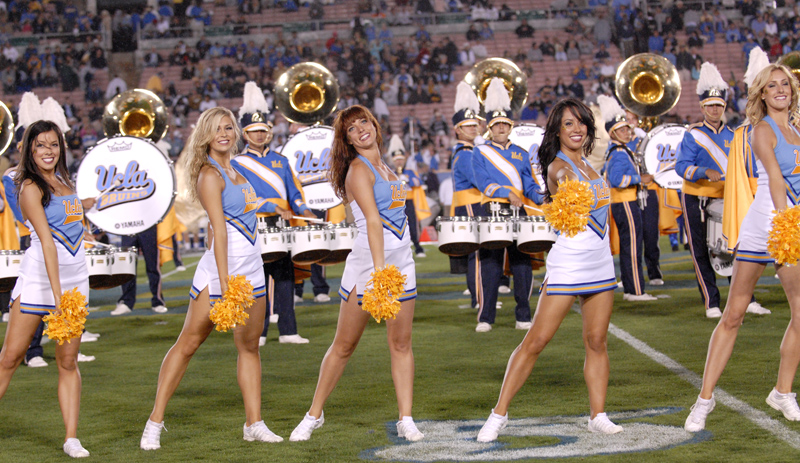 Dance team with Band, Pregame, Washington State game, October 4, 2008