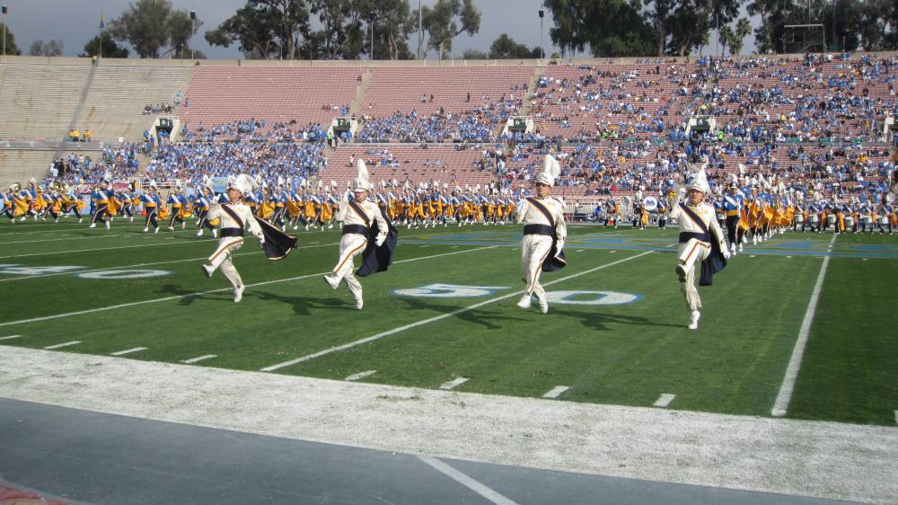 Drum Majors David Cho, Kent Heberer, Keith Kupper, and Andrew Ge