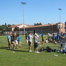 Drum Major Andrew Ge conducting, Band Camp 2009