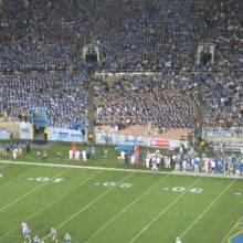 Band in stands at Kansas State game, September 19, 2009