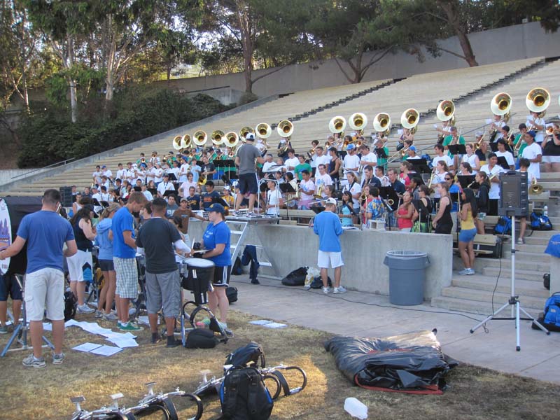 Rehearsal at Drake Stadium, Band Camp 2009