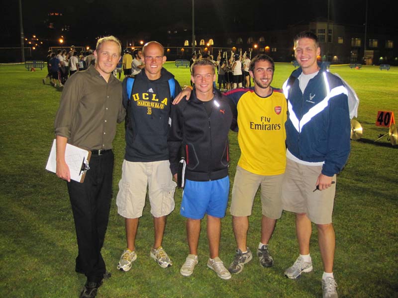 Band Camp Staff Sean Garnreiter, TA William Plenk, Kyle Thompson, Matt Haines and Andrew Duncan, Band Camp 2009