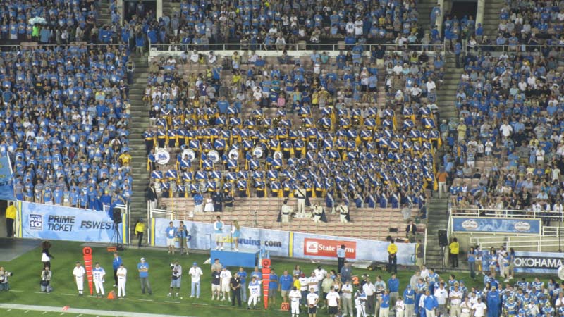 Band in stands at Kansas State game, September 19, 2009