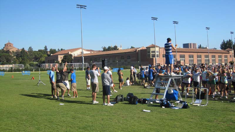 Drum Major Andrew Ge conducting, Band Camp 2009