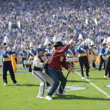 Drum Majors lasso a Trojan, Oregon game, October 10, 2009