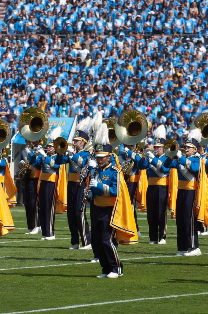 Band with The Den in background, Oregon game, October 10, 2009