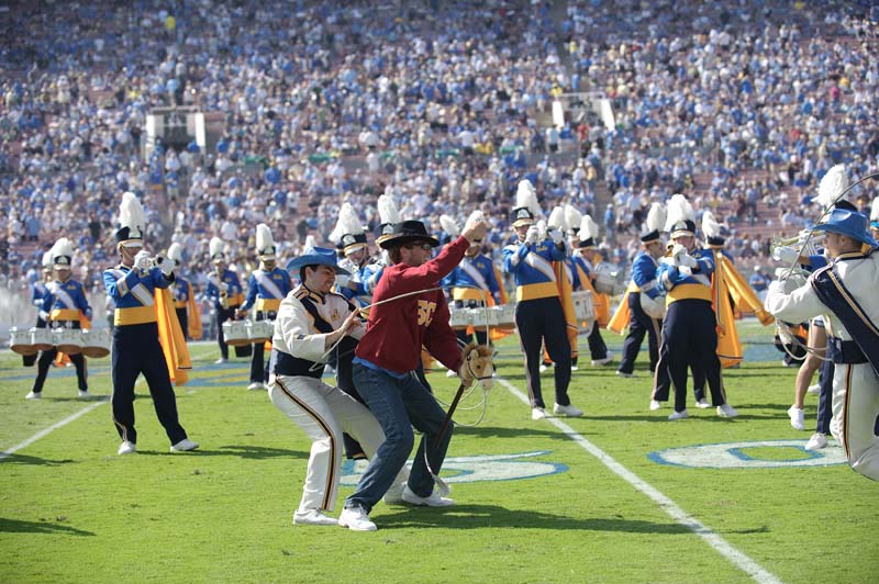 Drum Majors lasso a Trojan, Oregon game, October 10, 2009