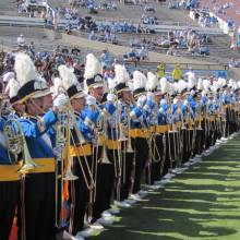 Trombones in the end-zone before the game, Oregon game, October 10, 2009