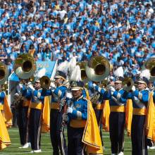 Band with The Den in background, Oregon game, October 10, 2009